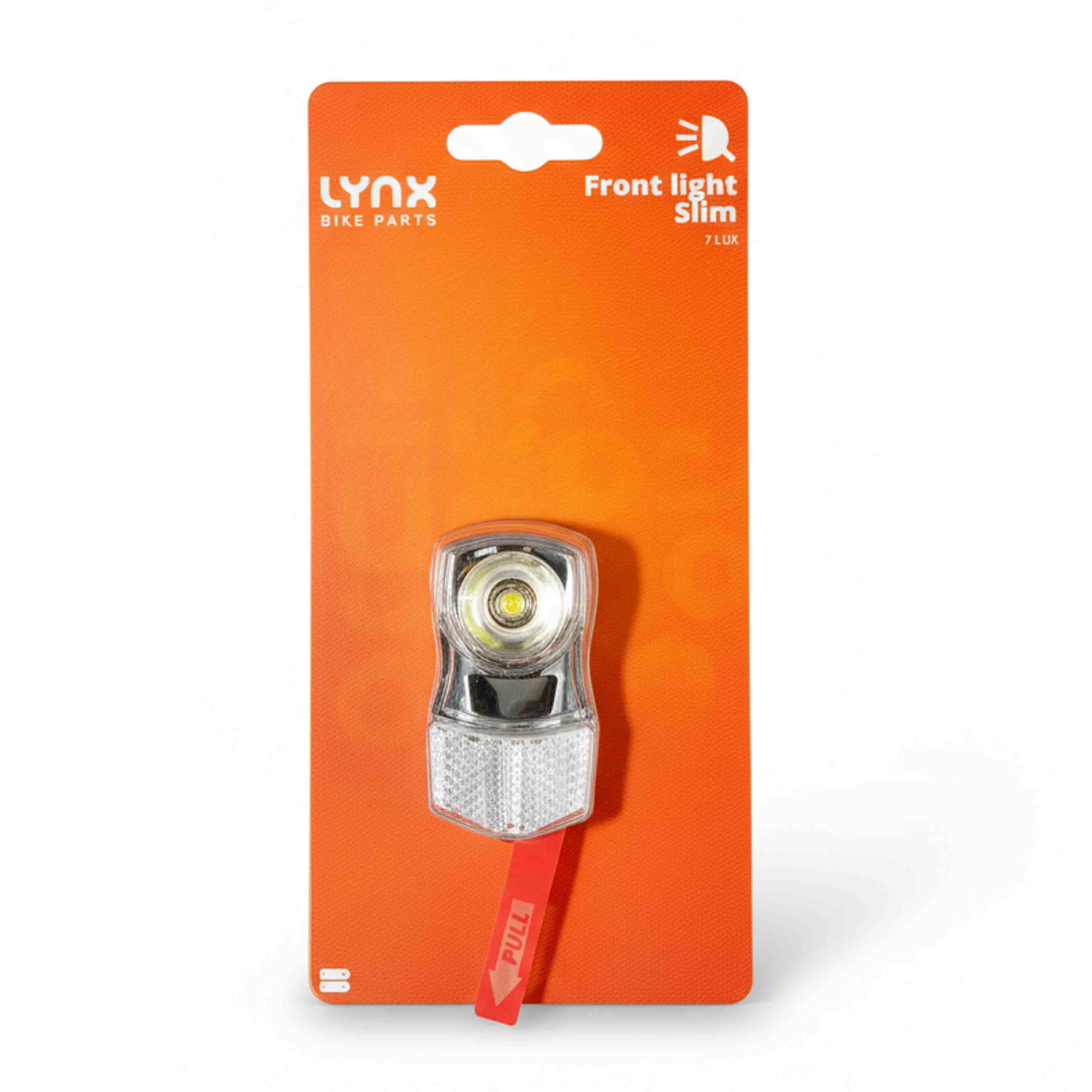 Lynx Front Light Slim cykellampa med 7 LUX ljusstyrka, kompakt framlampa med reflektor för ökad synlighet och säkerhet – till salu i Uppsala.