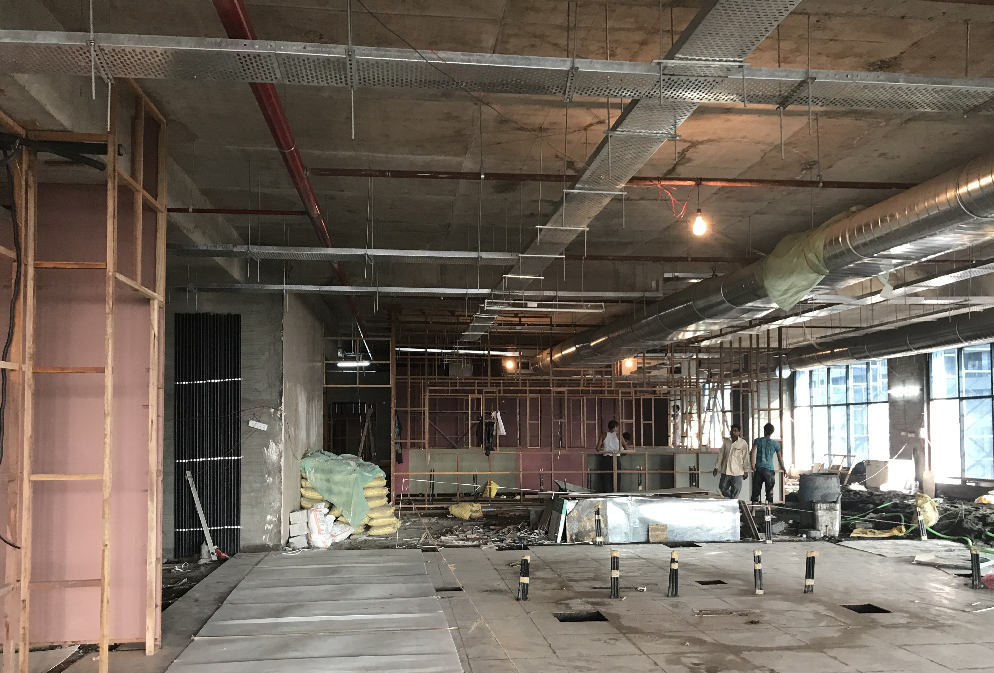 work in progress at construction site