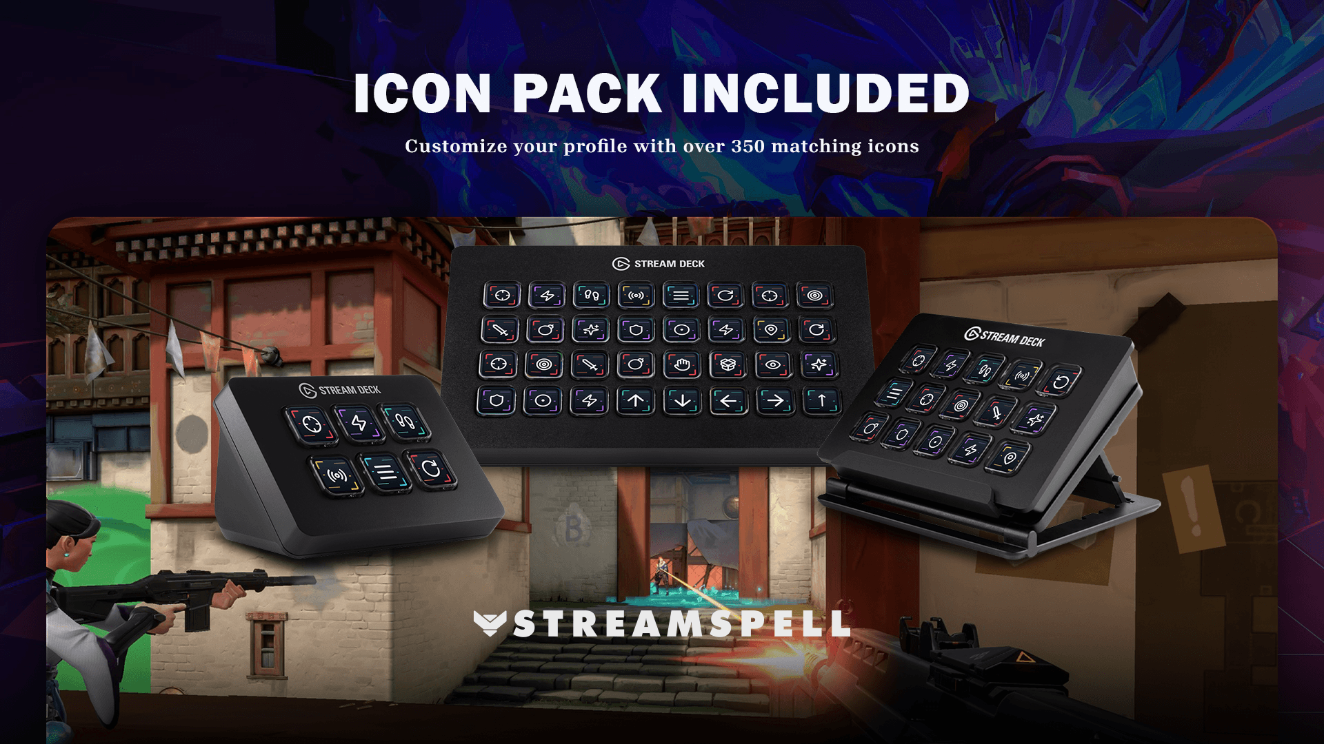 VALORANT static Stream Deck icon pack included with the profile