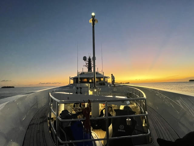 Dining on a yacht