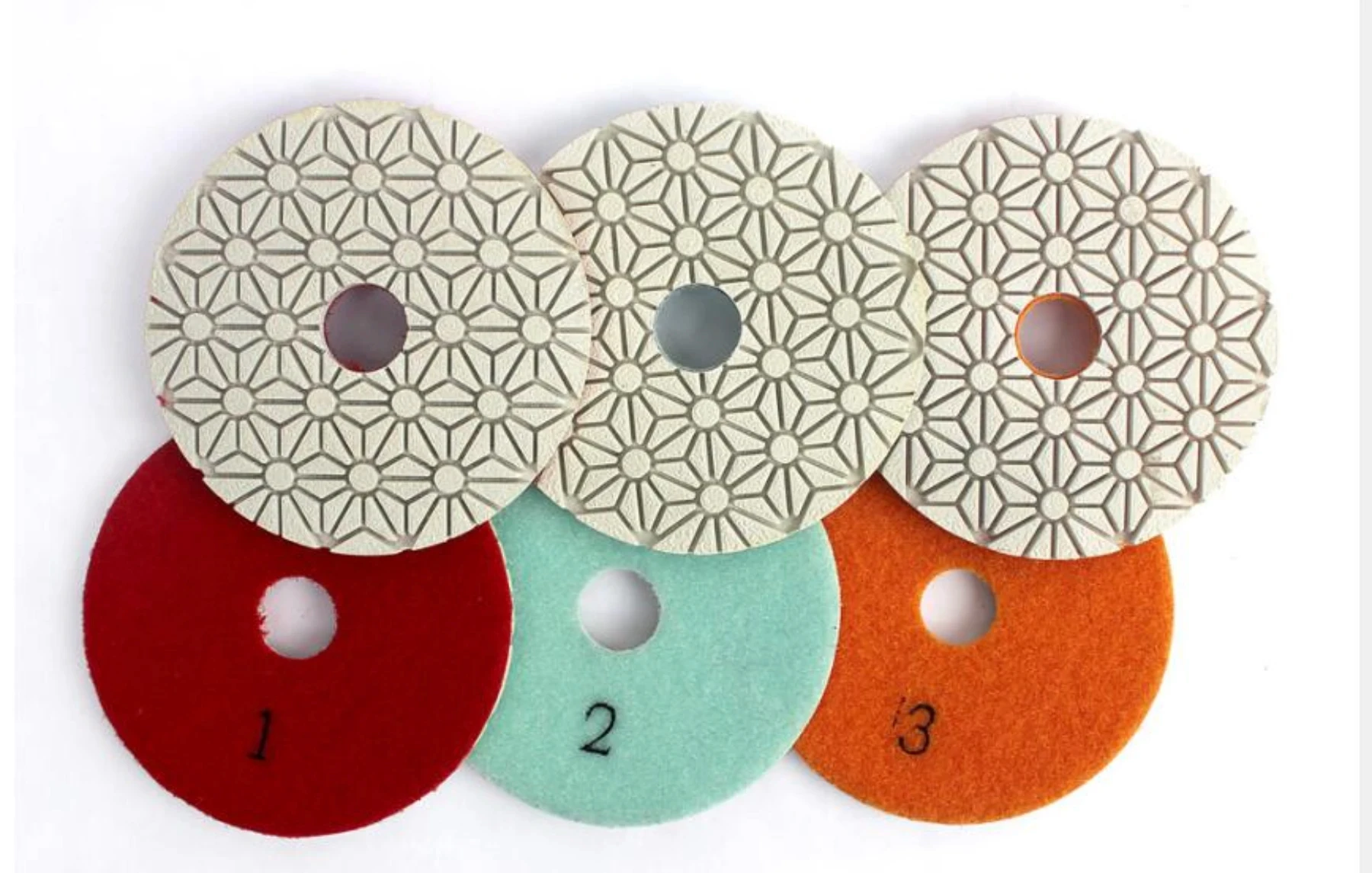 3-step polishing pads for stone