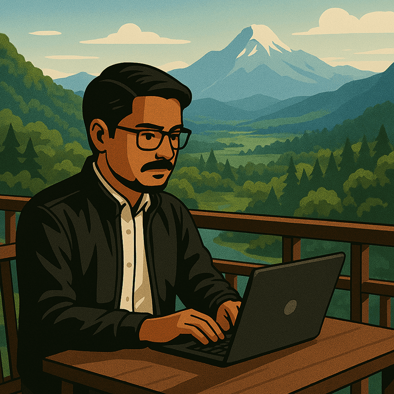 Woman working on a laptop computer at a table in a bright room.