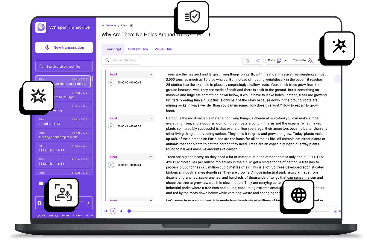 WhisperTranscribe lectures interface