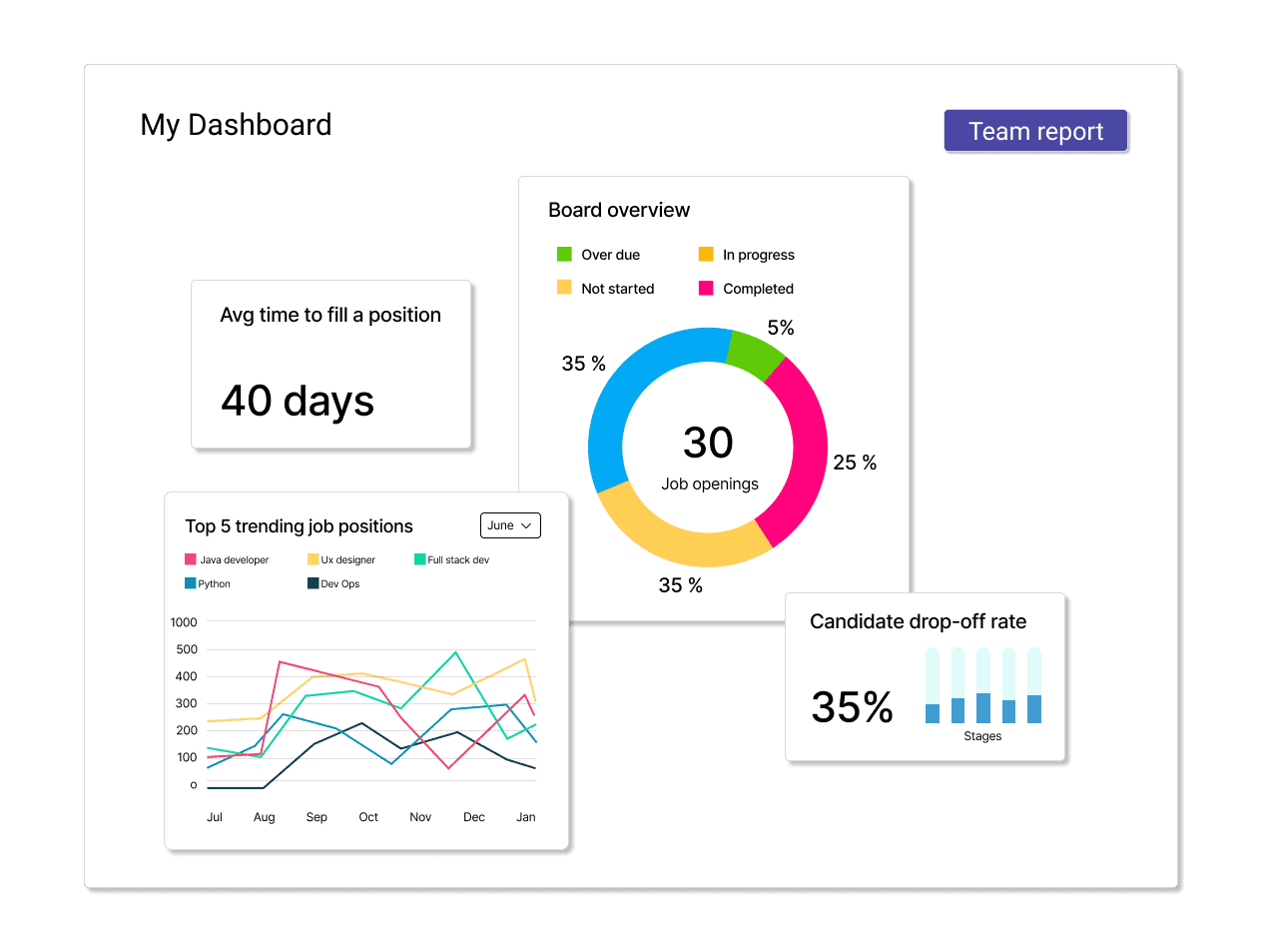 Hirings Reposrts and Analytics Dashboard in Tacitbase