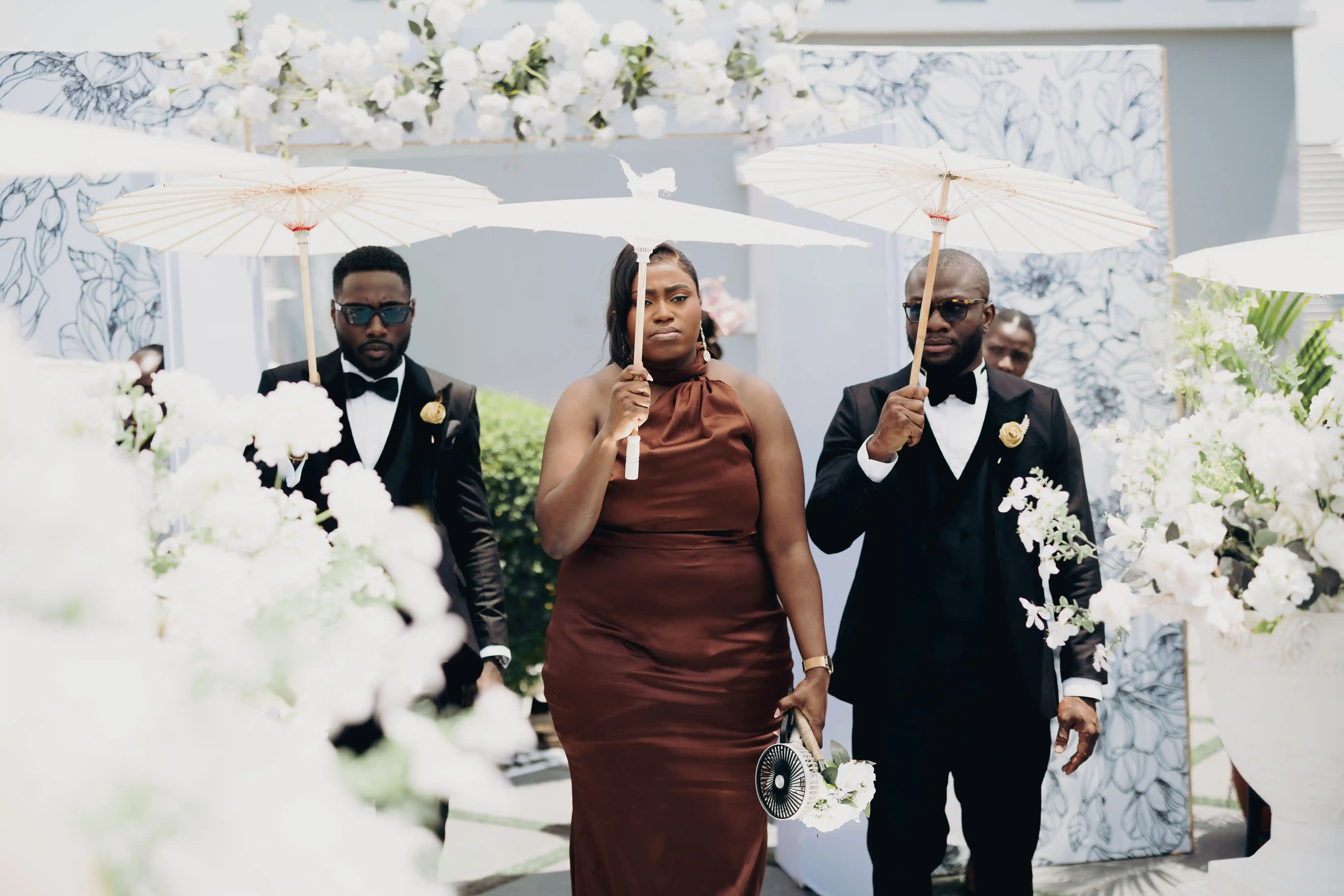 Bride and groom celebrating a luxury wedding coordinated by Victoria Brooks Events, a premium wedding planner in Nigeria.