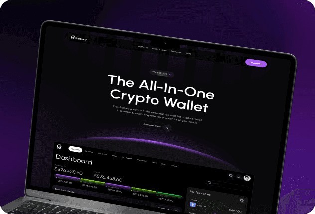 cryptocurrency wallet displayed on a laptop Artonest design