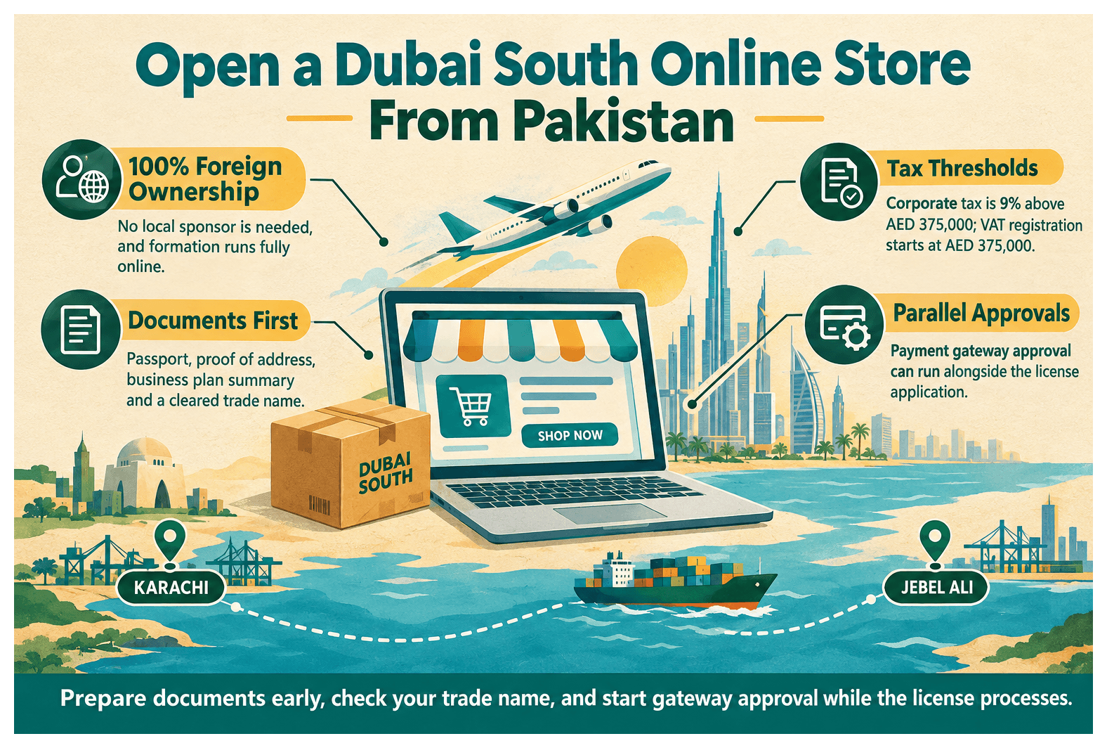 Infographic: How Pakistani Entrepreneurs Set Up a E-Commerce Business in Dubai South