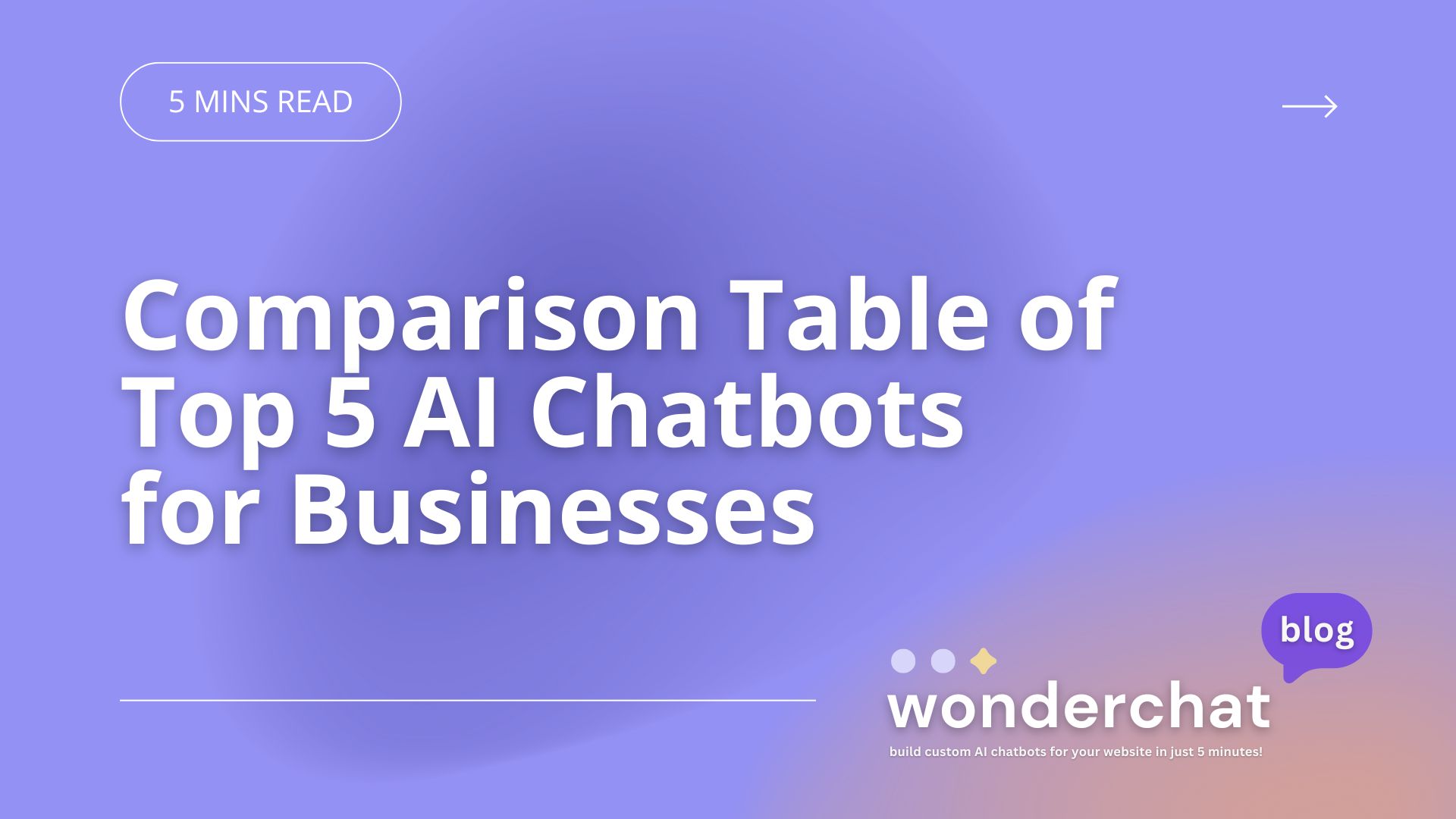 Comparison Table of Top 5 AI Chatbots for Businesses