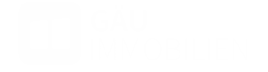 Gäu Immobilien logo with white text and stylized building graphic.
