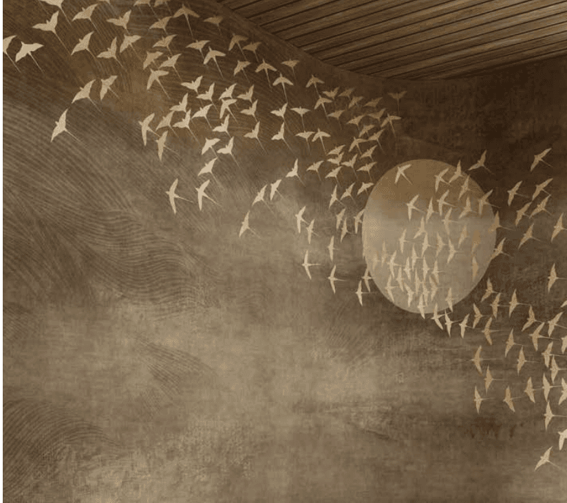 a room with a couch and a table