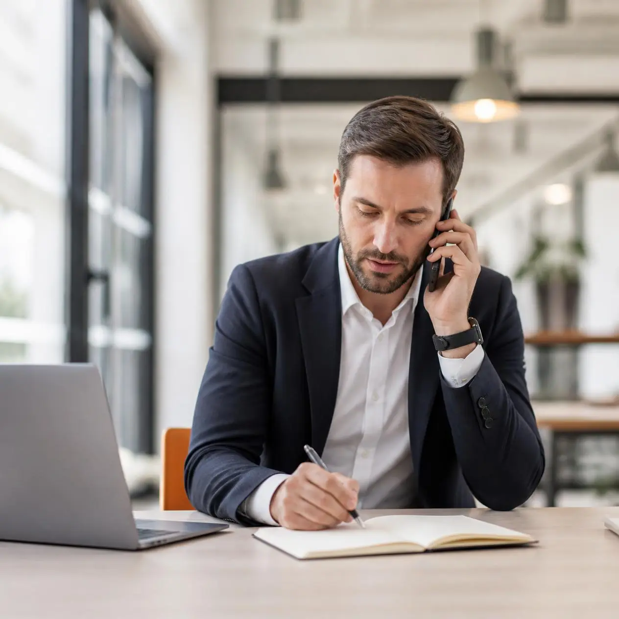 Business developer qui prends ses notes