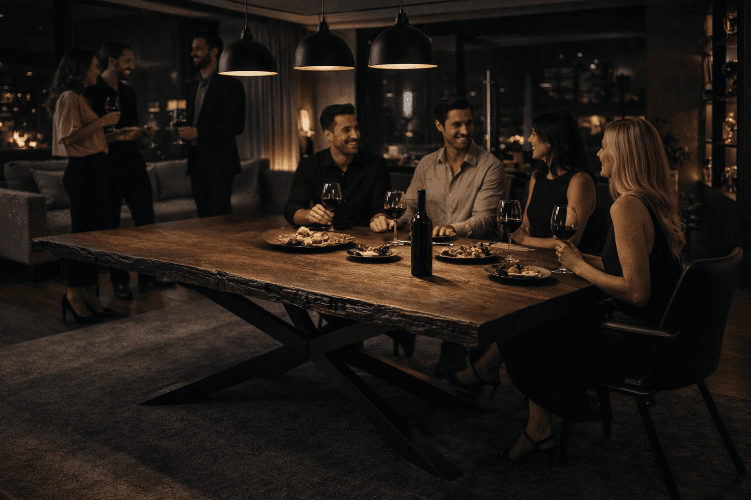 VEKRO Horizon stół drewniany wieczór z przyjaciółmi