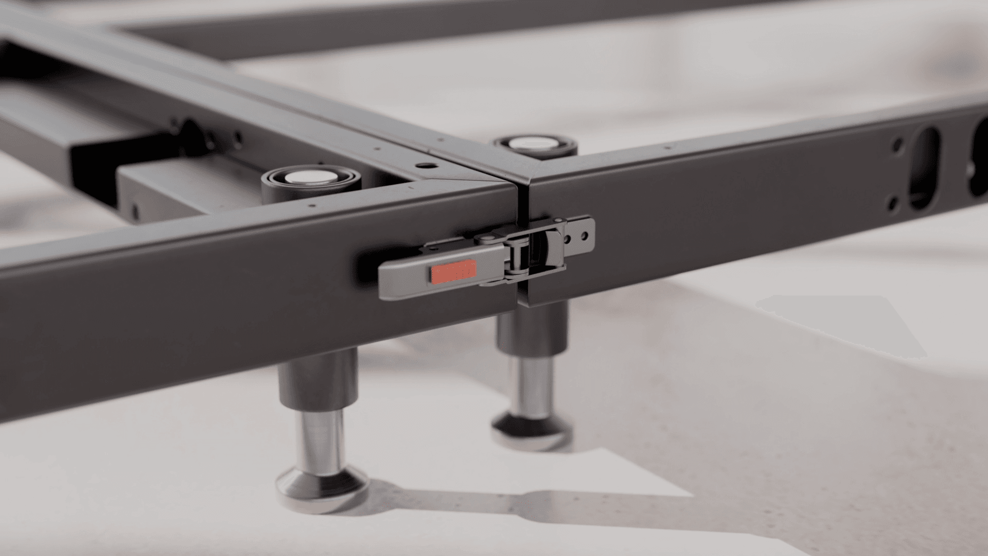 close up of subframe connection fixings