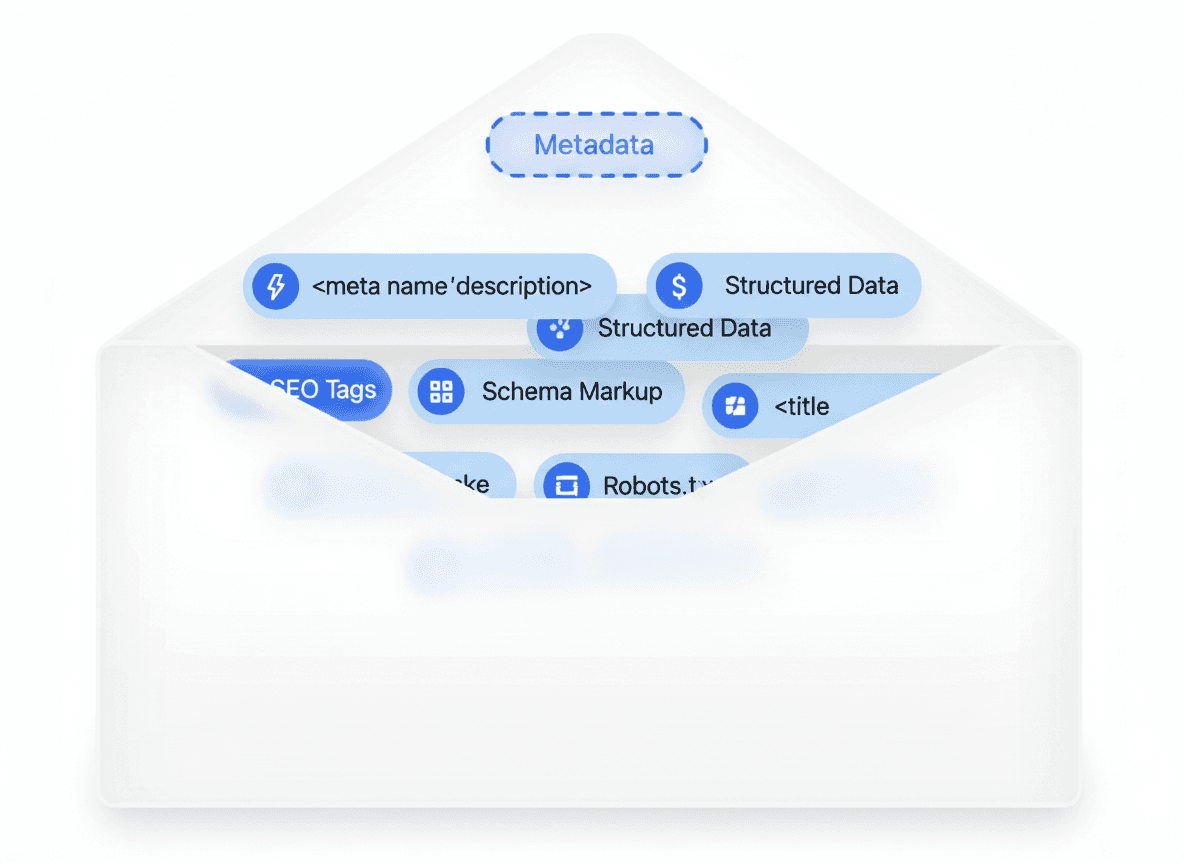 Envelope containing recommendations like “Fix churn spike” and “Action,” symbolizing actionable insights.
