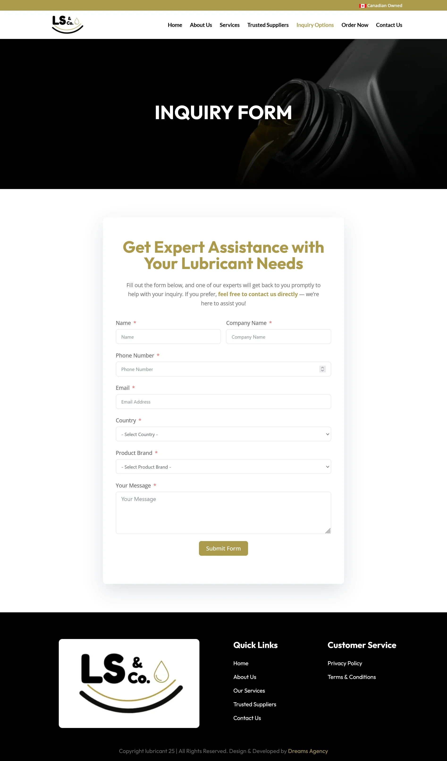 Inquiry options - Lubricant Supplies & Co