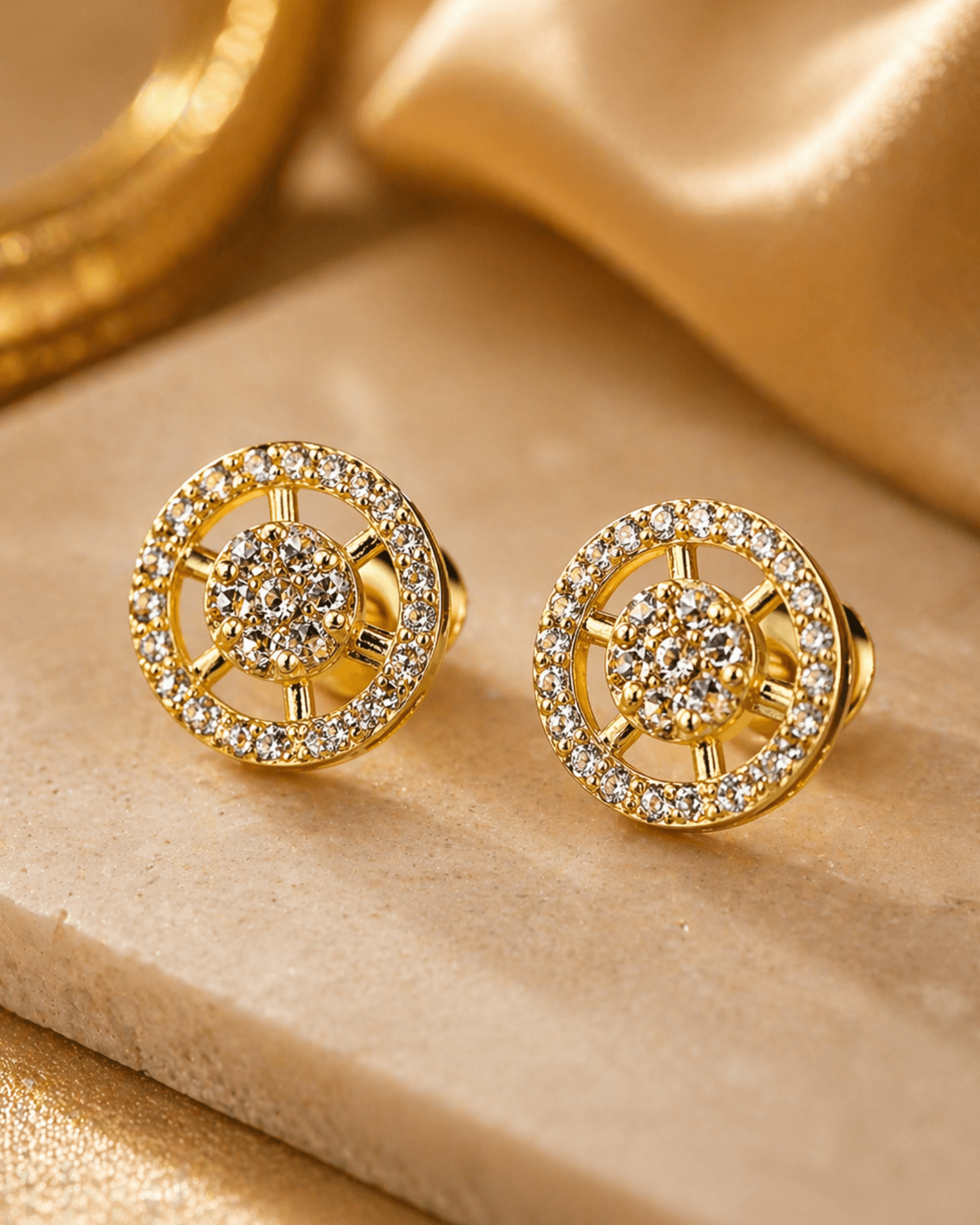 Halo uncut diamond earrings