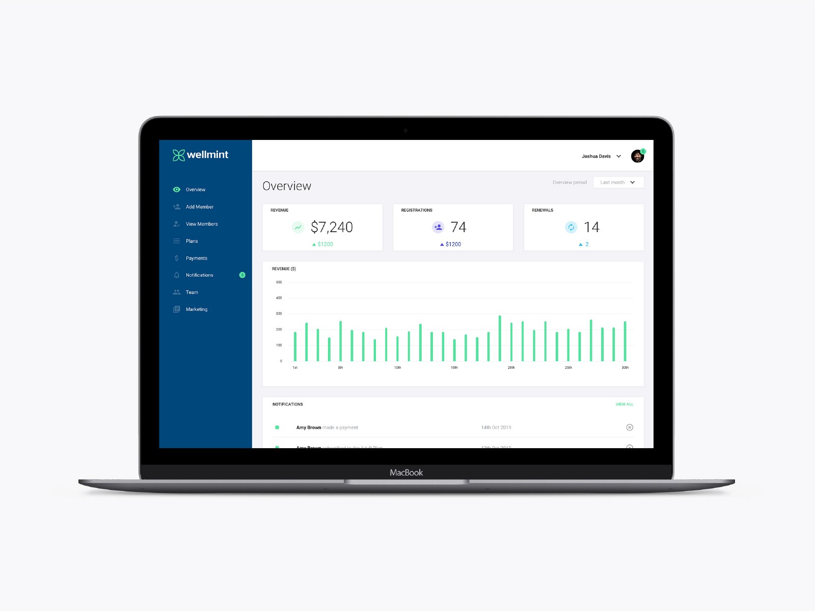 Wellmint dashboard 