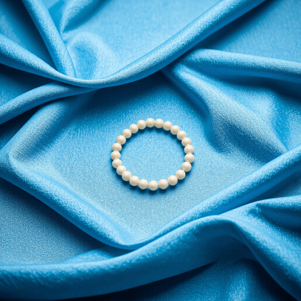 product photography of a bracelet made of beads