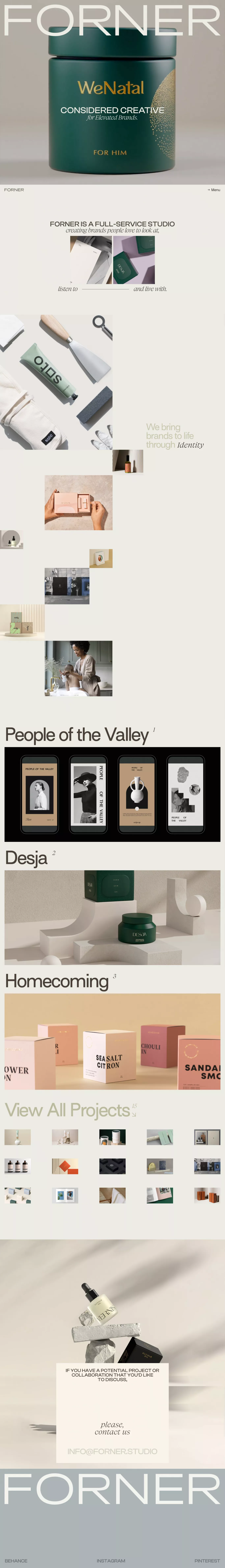 Forner - Forner portfolio page screenshot showcasing Design and Tech design