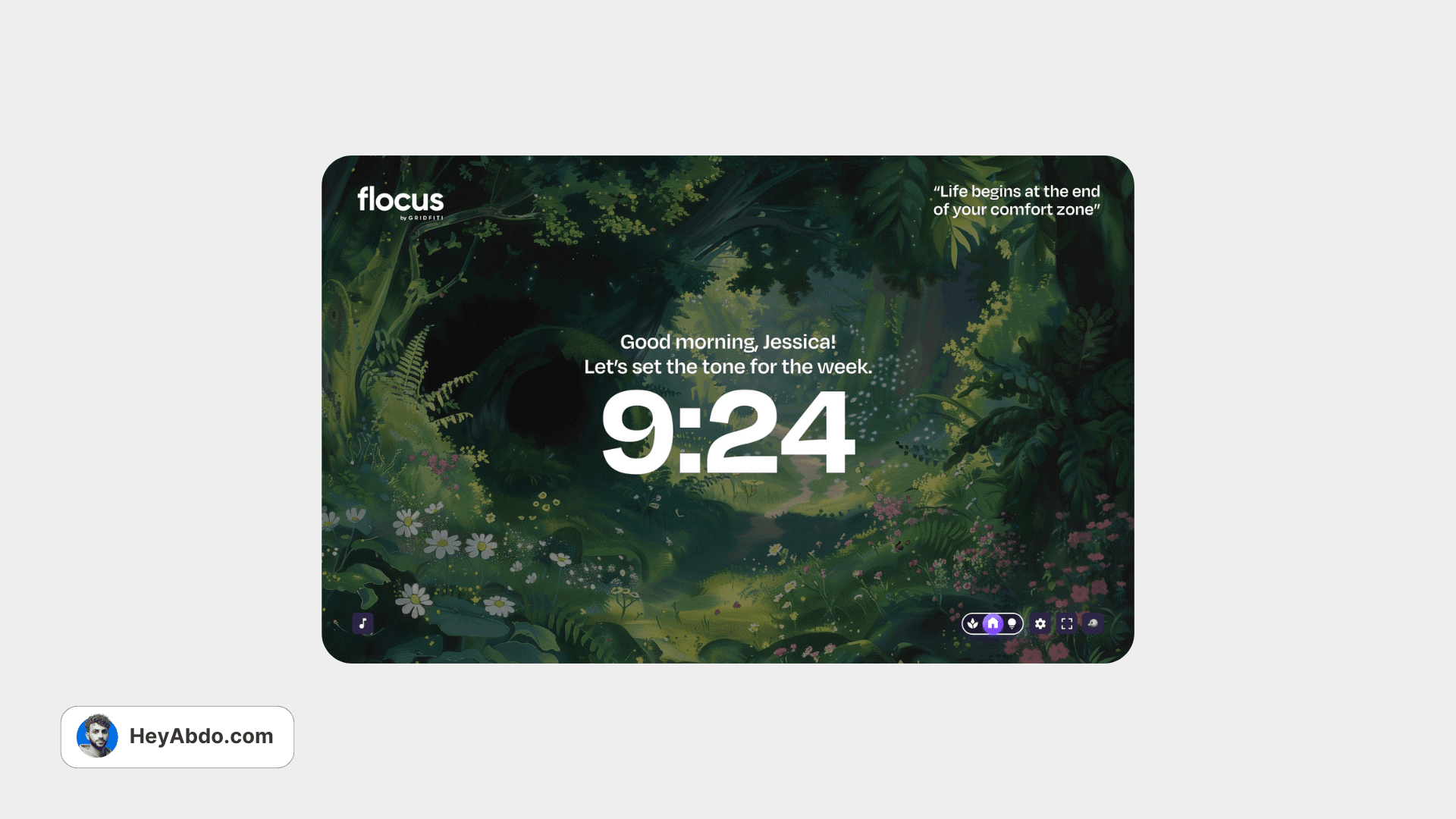 Aesthetic Flocus Clock Notion Widget