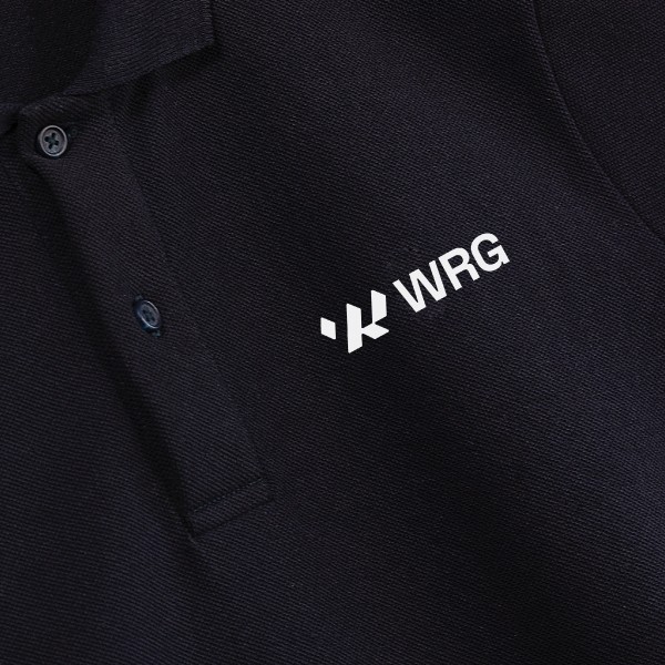 WRG logo on a polo shirt.