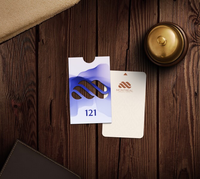 Montreal Hotel Key Card Design Blue Cap Pro