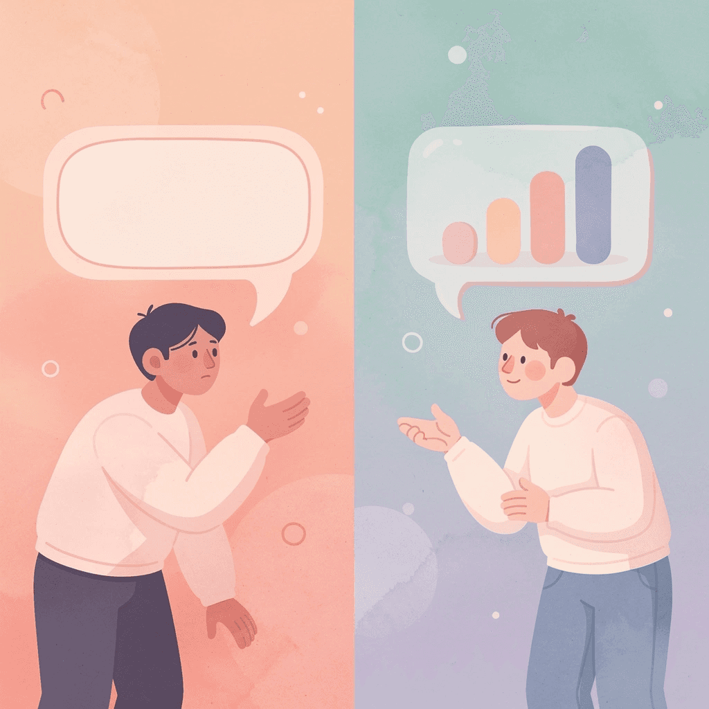  Split scene showing traditional vs mobile language learning approaches