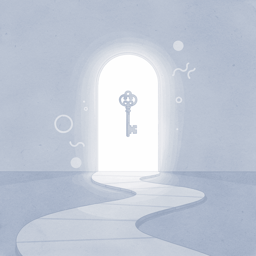 Gateway scene illustrating that the barrier to starting a creative hobby is belief, not money