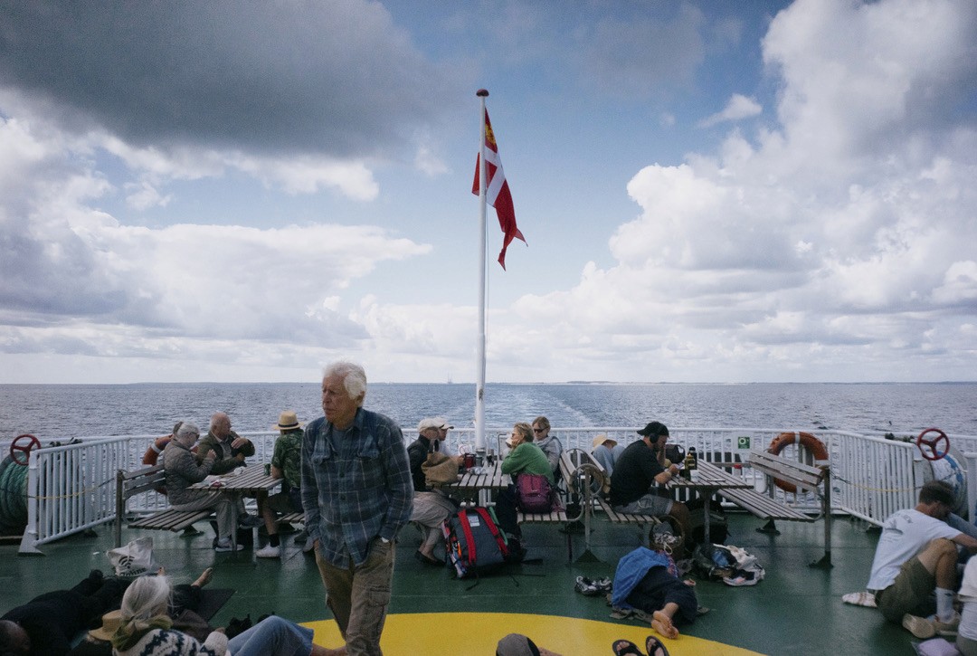 passengers on the anholt ferry, in denmark