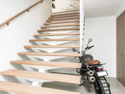 entrance way and stairway painted by smooth lines painting