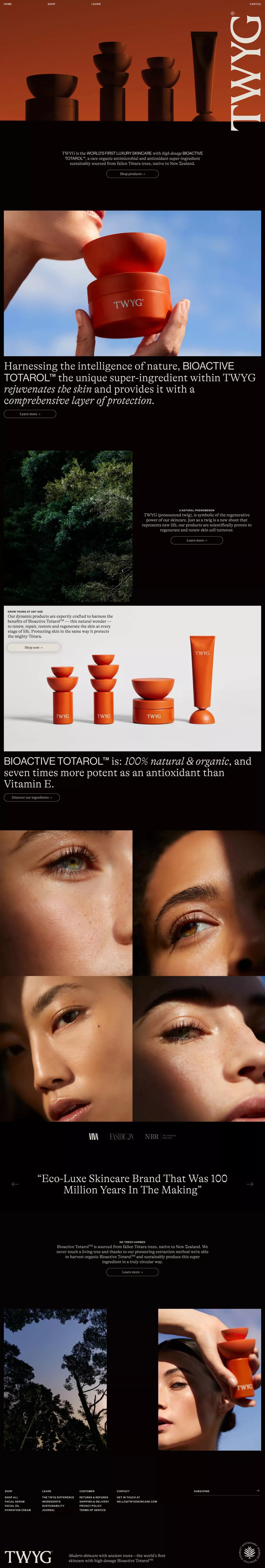 Scientifically Proven, Natural New Zeala landing page screenshot showcasing Beauty and Ecommerce design