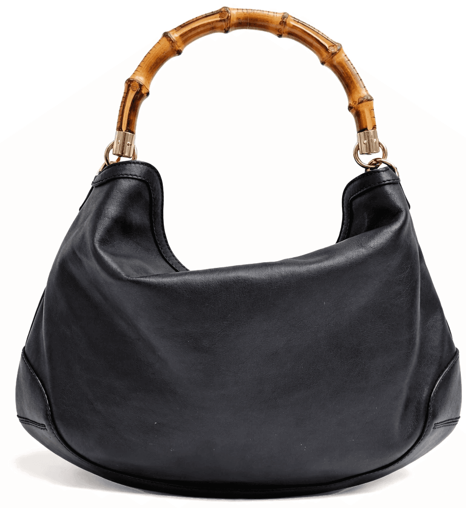 Black Bamboo Leather Bag