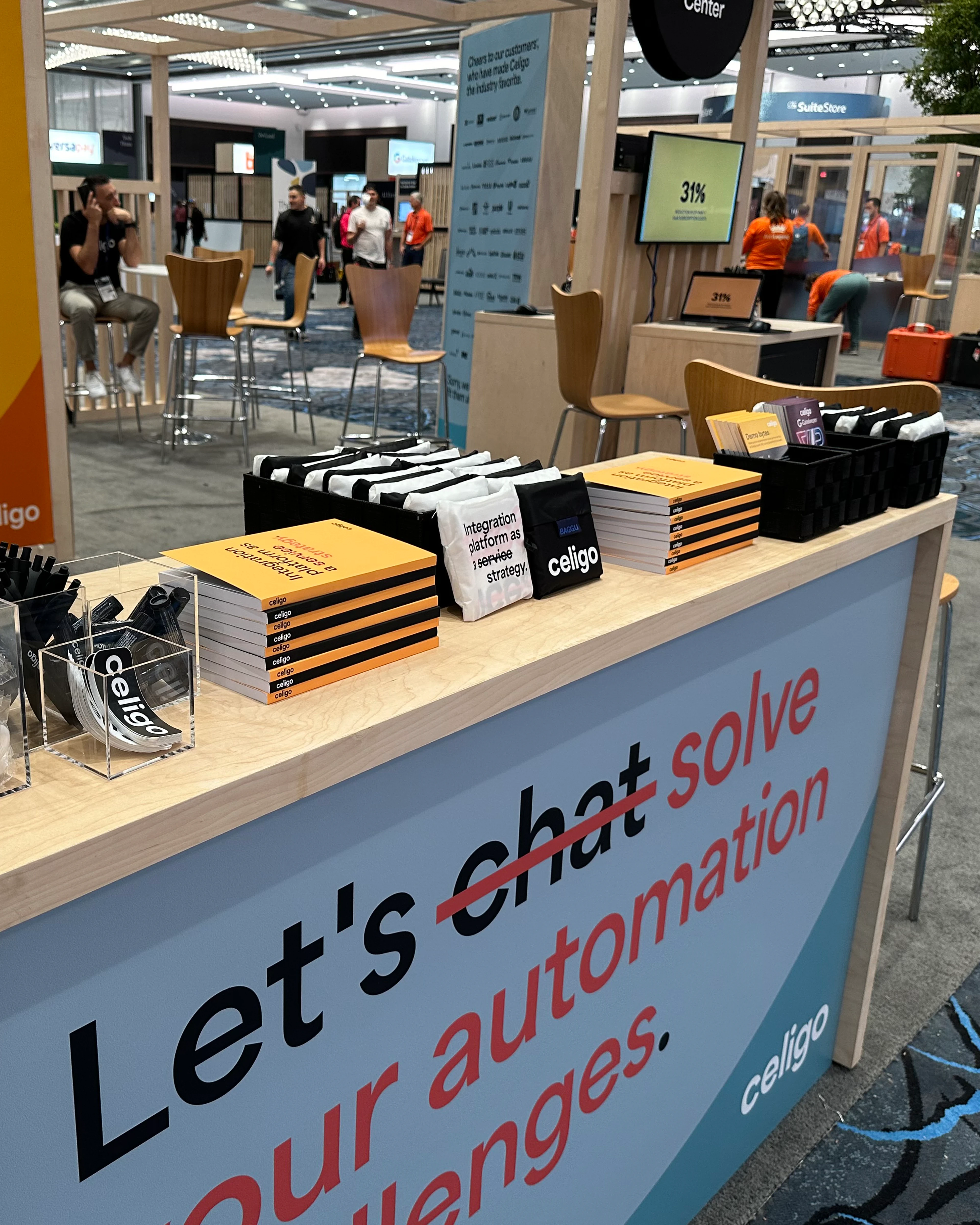 Swag at the Celigo SuiteWorld 2024 booth
