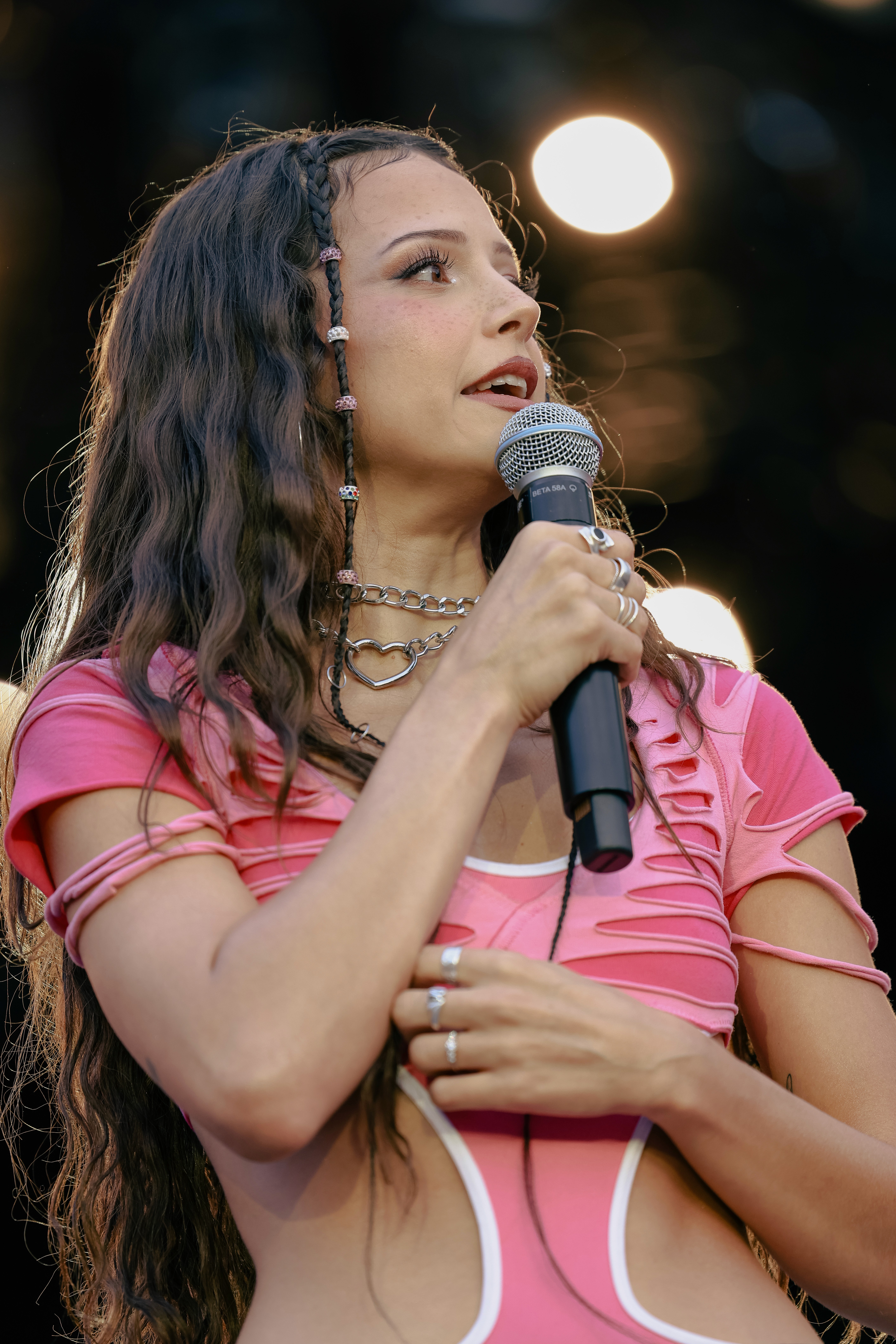 Stylish model in crowd