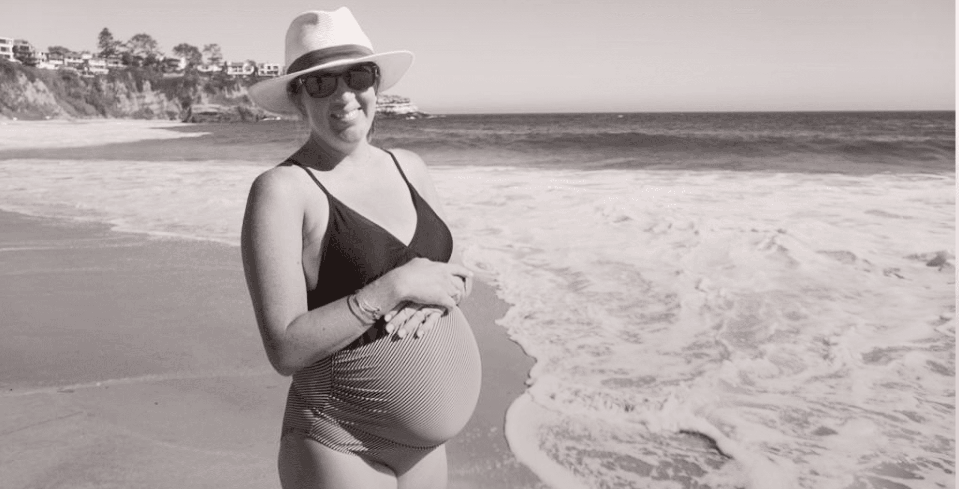 Pregnant woman on a beach