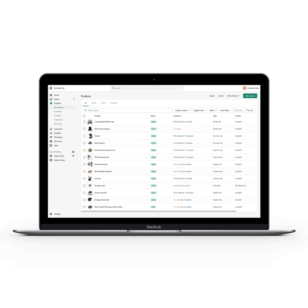 Shopify - jak dodać produkty do sklepu poprzez CMS Shopify