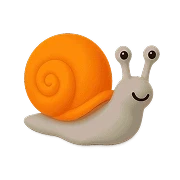 Cute 3D orange snail mascot with smiling face