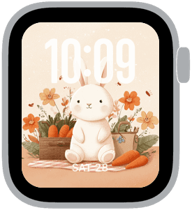 bunny picnic Apple Watch face preview 4 featuring easter, summer, and spring.