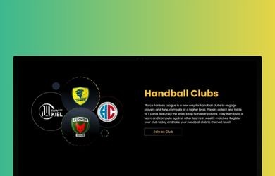 Mobile version of 7 Force Handball Fantasy League app, displaying team details and user-friendly interface