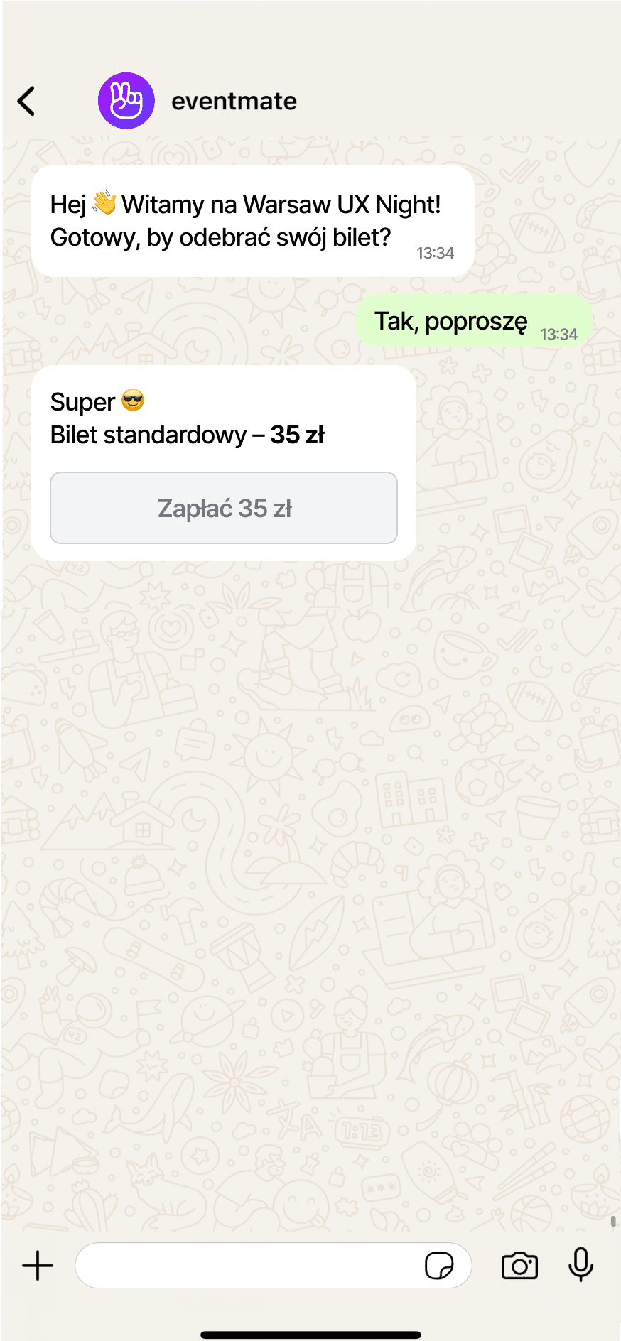 WhatsApp event registration flow