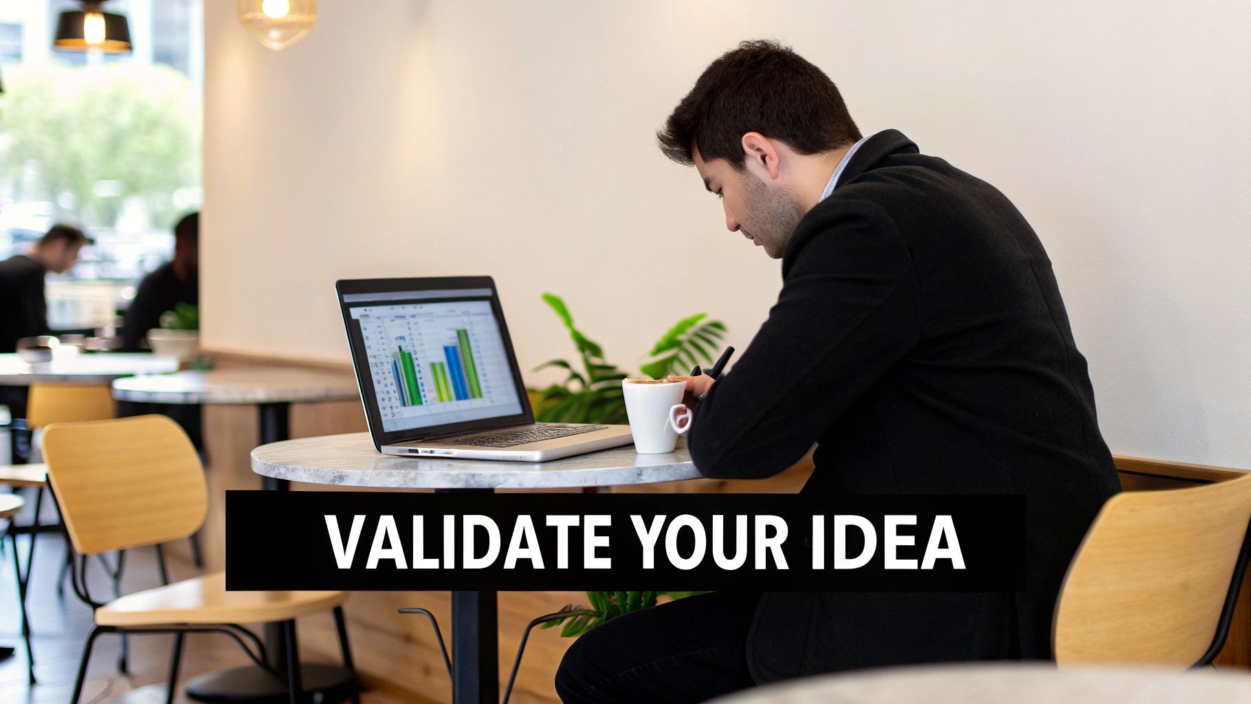 A person sketching out app ideas and market research notes on a large whiteboard.