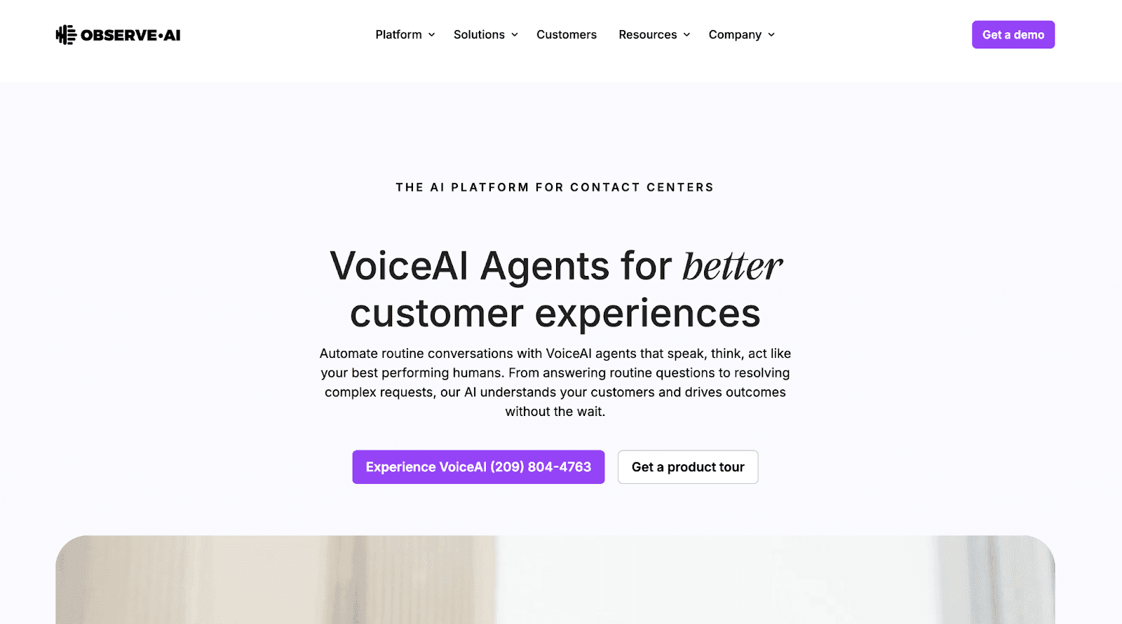 Observe.ai home page