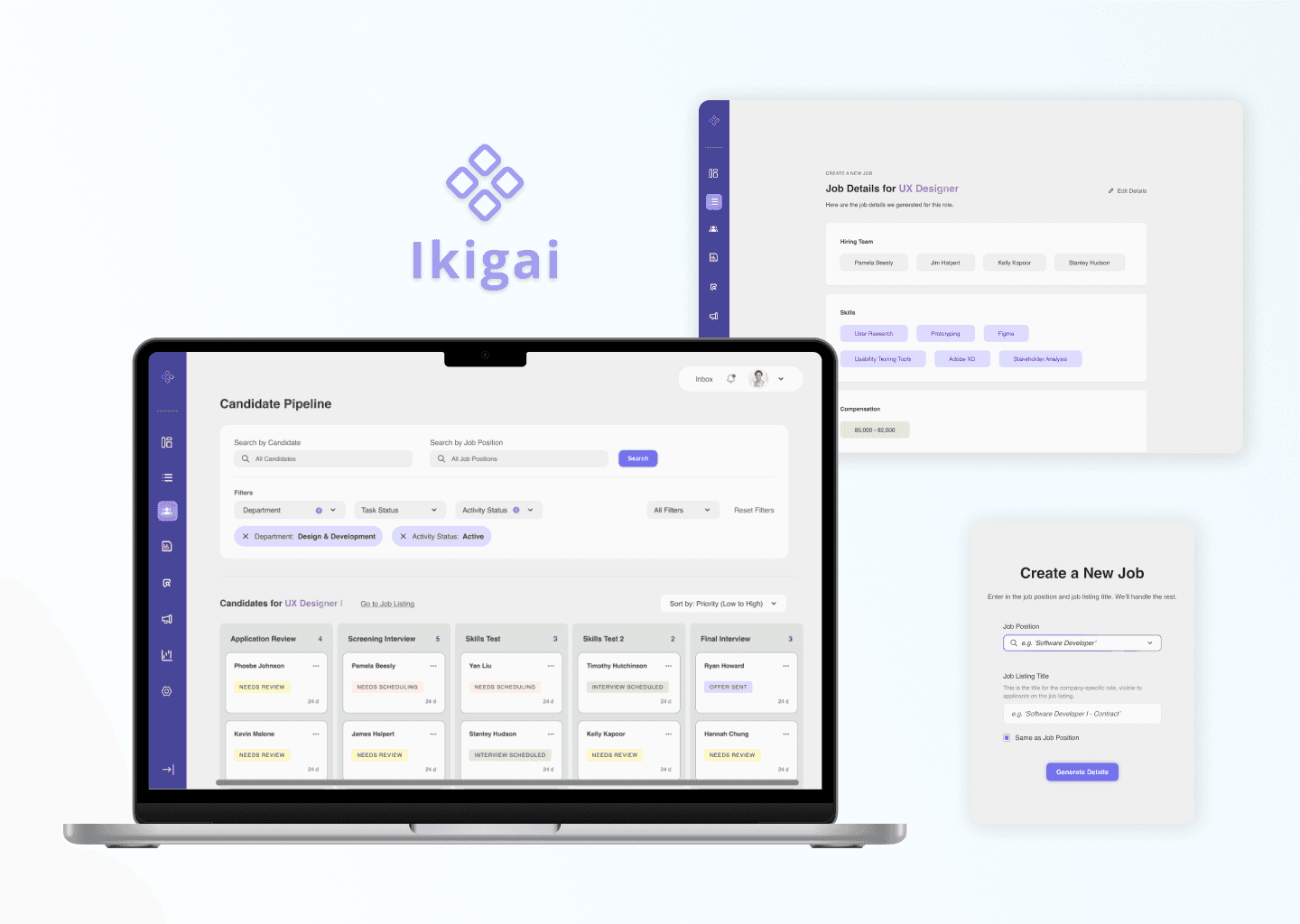 A collection of final Ikigai mockups.