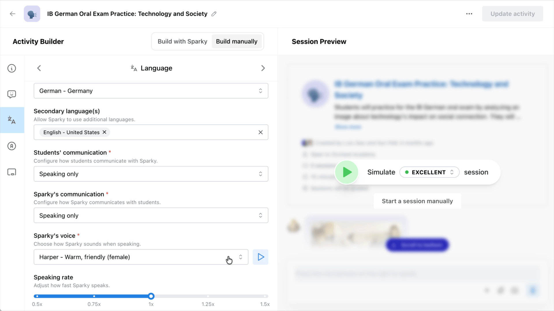 GIF of changing Sparky's voice