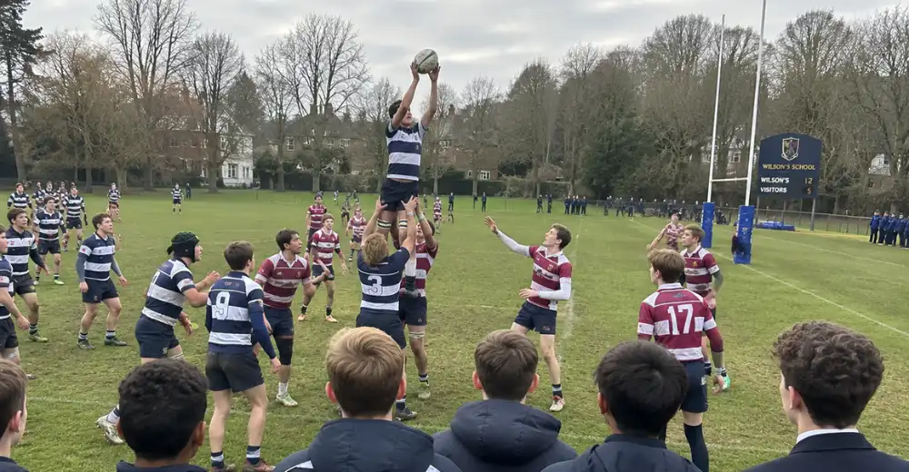Match de rugby entre élèves dans un High School en Angleterre pendant une immersion avec STUDWAY.