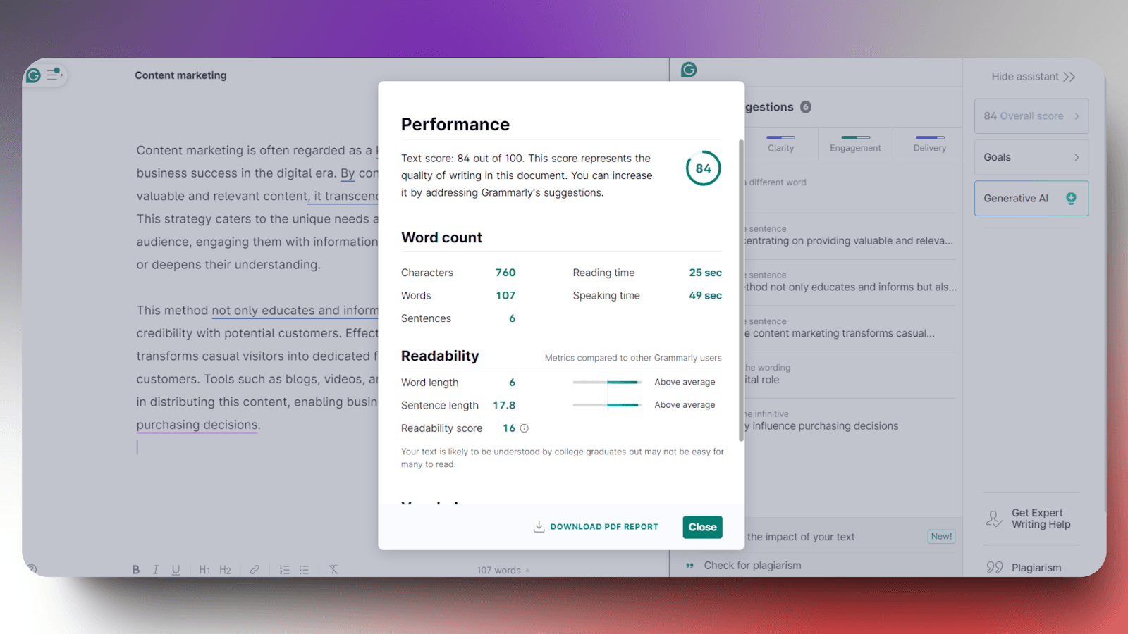 HIX.AI - Content score