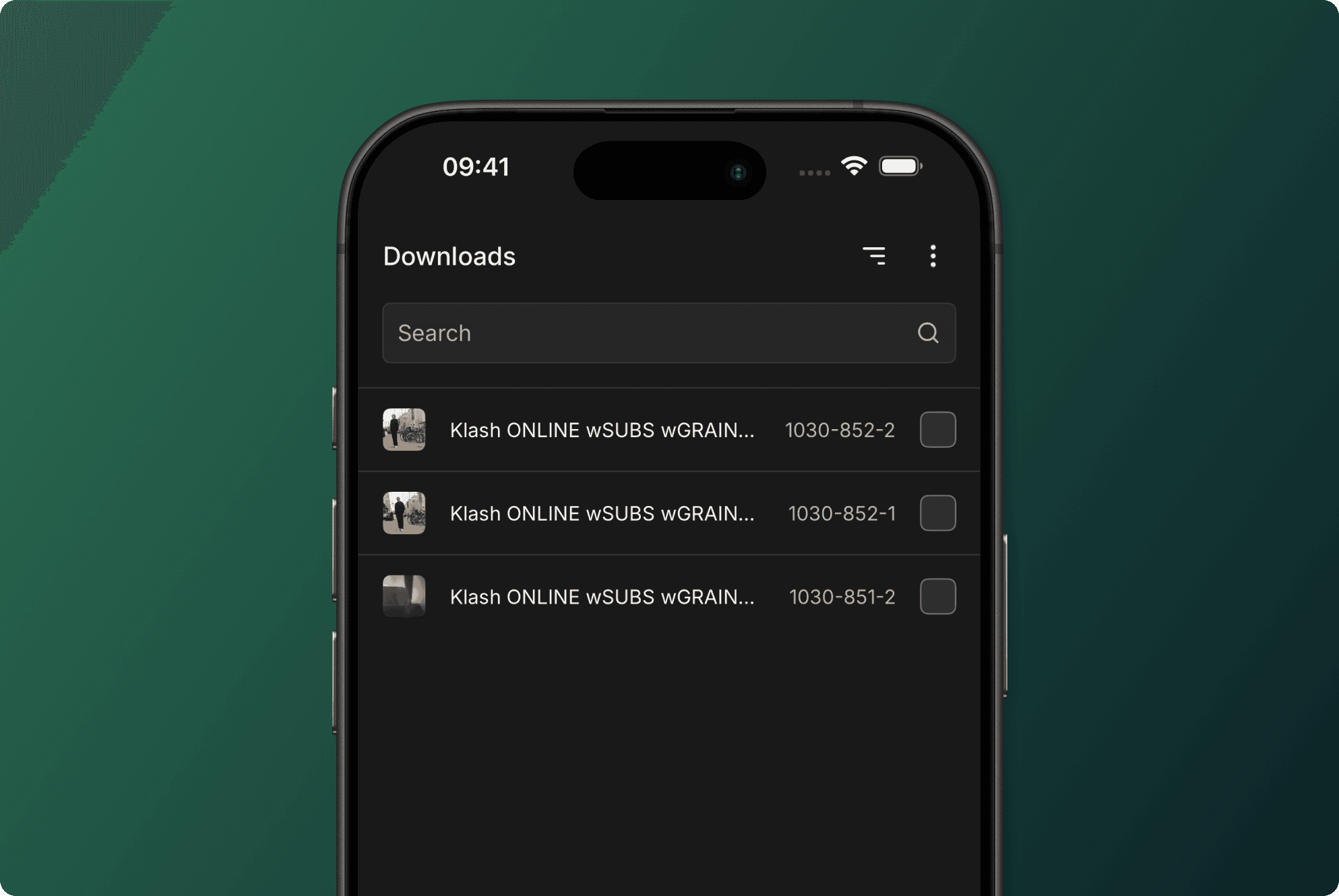Iphone showing downloaded content