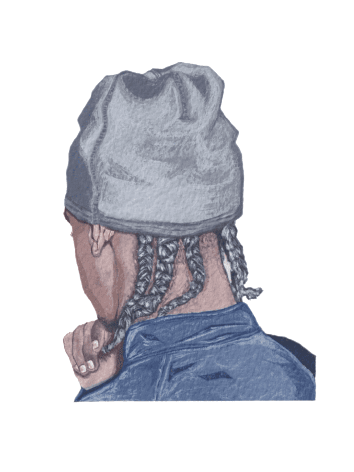 Artistic black and white portrait of a woman with flowing hair