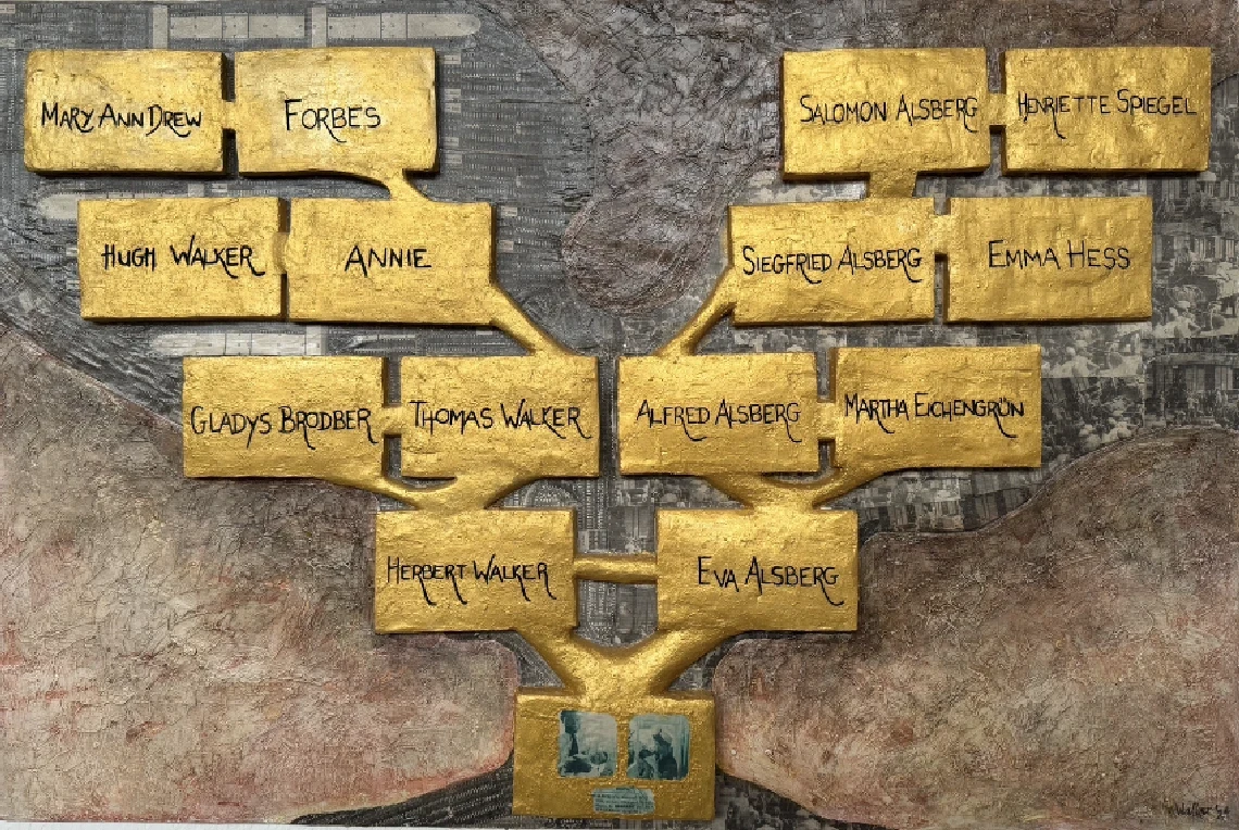 Tree, 2024. Mixed media on hardboard. by Barbara Walker.