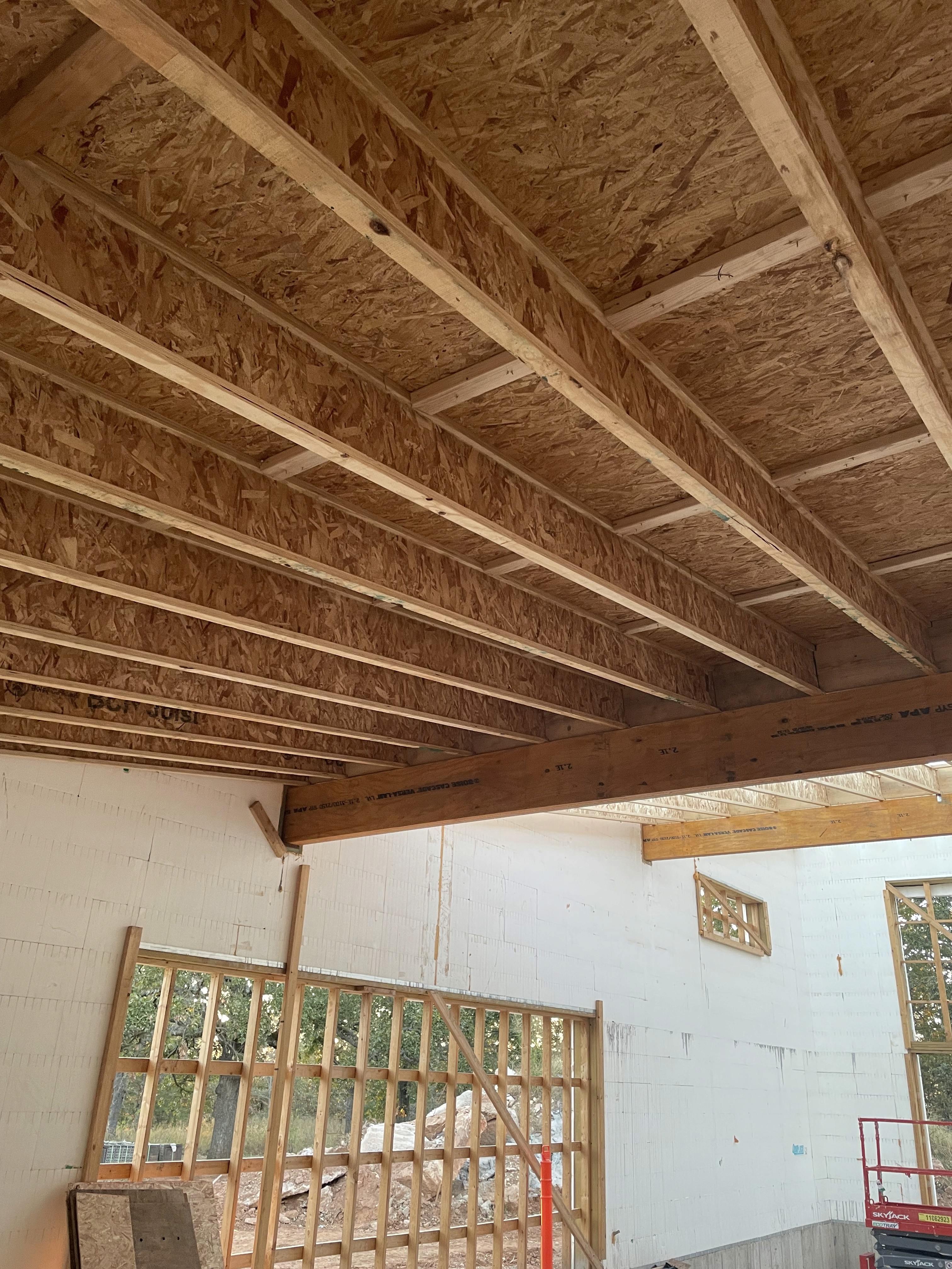 tji truss roof on icf house in oklahoma